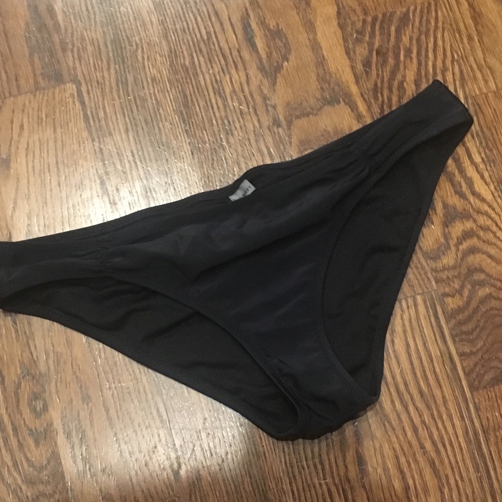 Black Ruched Swim Bottom